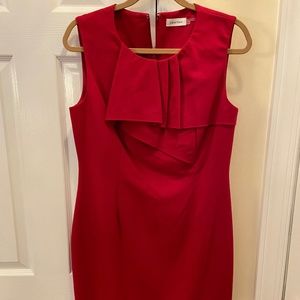 Calvin Klein Pink Fitted Work Dress